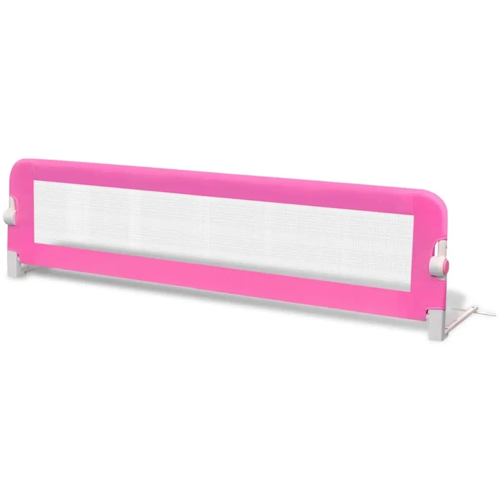 Toddler Bed Rail Foldable Polyester 150 x 42 cm Pink