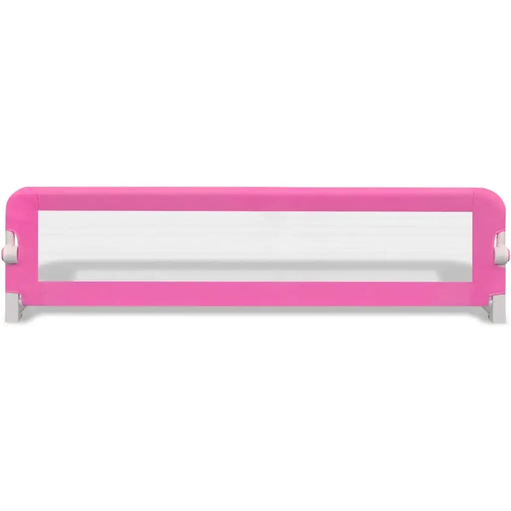 Toddler Bed Rail Foldable Polyester 150 x 42 cm Pink