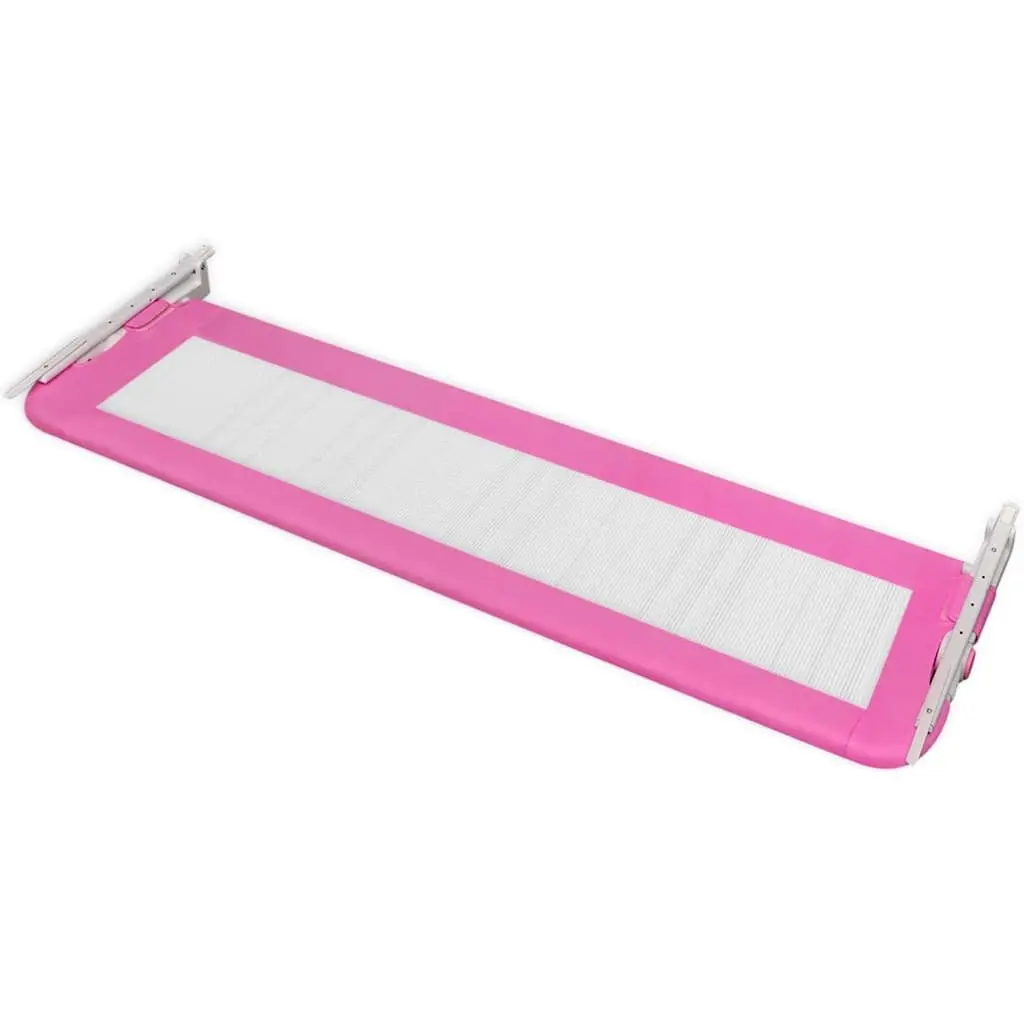 Toddler Bed Rail Foldable Polyester 150 x 42 cm Pink