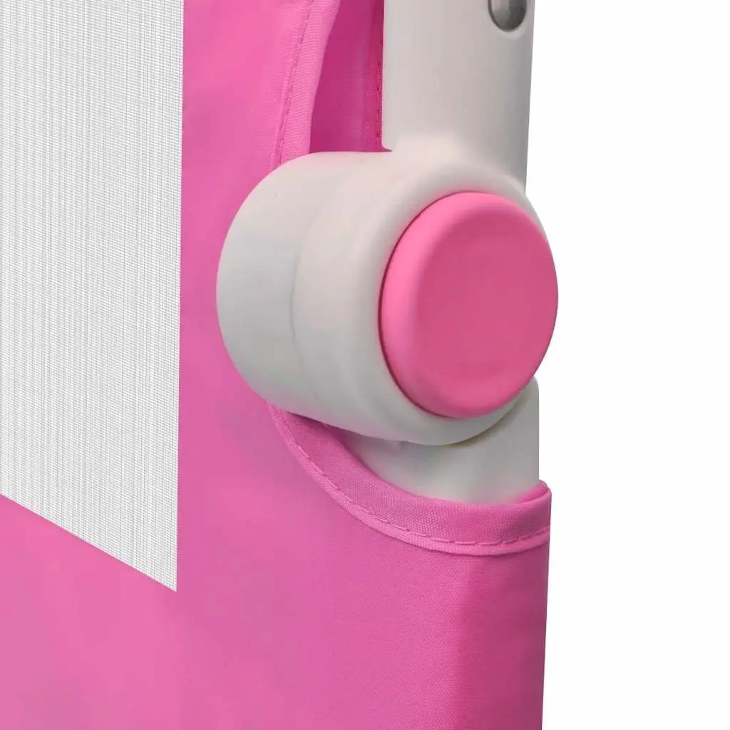 Toddler Bed Rail Foldable Polyester 150 x 42 cm Pink
