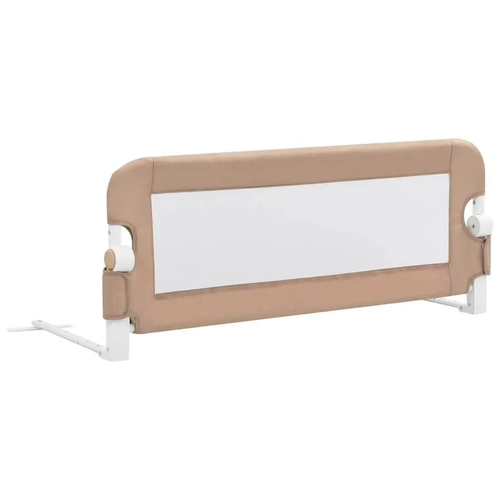 Toddler Bed Guard Foldable Polyester Fabric 102x42 cm Taupe Safety Rail
