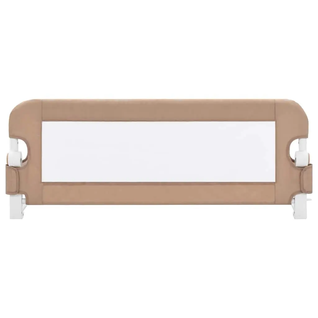 Toddler Bed Guard Foldable Polyester Fabric 102x42 cm Taupe Safety Rail