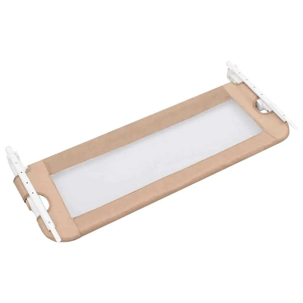 Toddler Bed Guard Foldable Polyester Fabric 102x42 cm Taupe Safety Rail