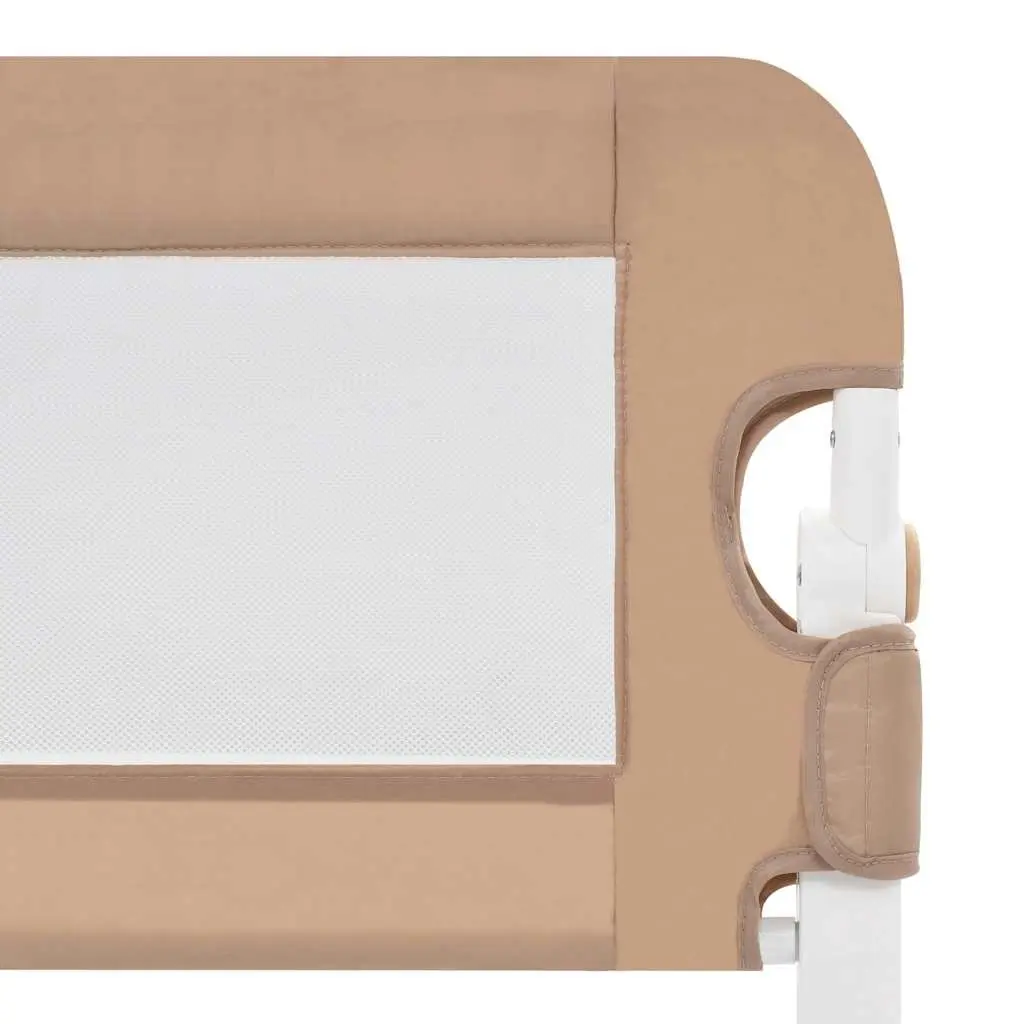 Toddler Bed Guard Foldable Polyester Fabric 102x42 cm Taupe Safety Rail