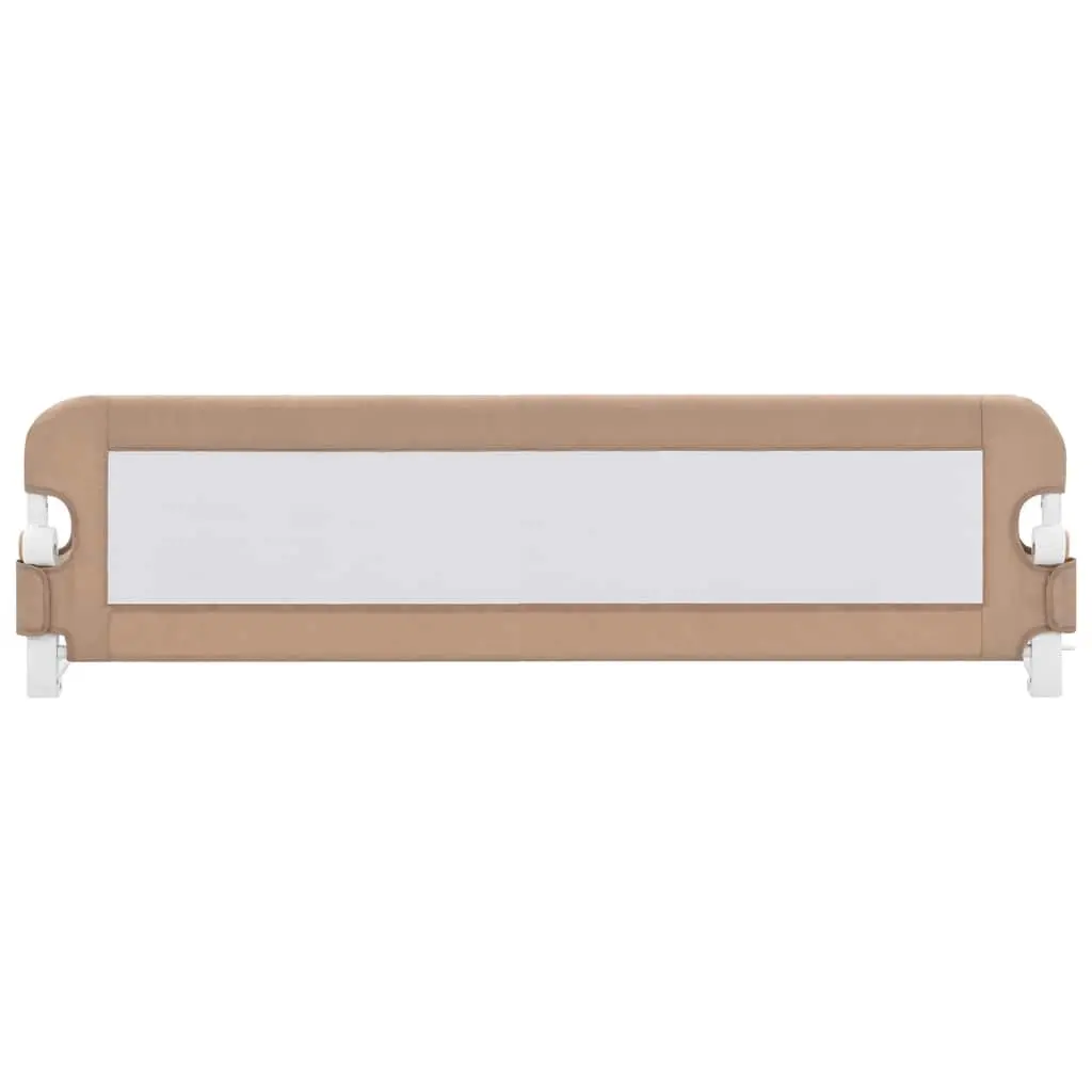 Toddler Bed Rail Fold Down Protection 150x42 cm Taupe Polyester Fabric Metal Tube