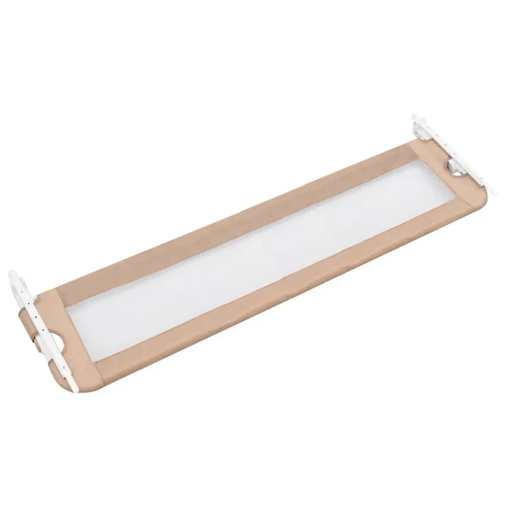 Toddler Bed Rail Fold Down Protection 150x42 cm Taupe Polyester Fabric Metal Tube