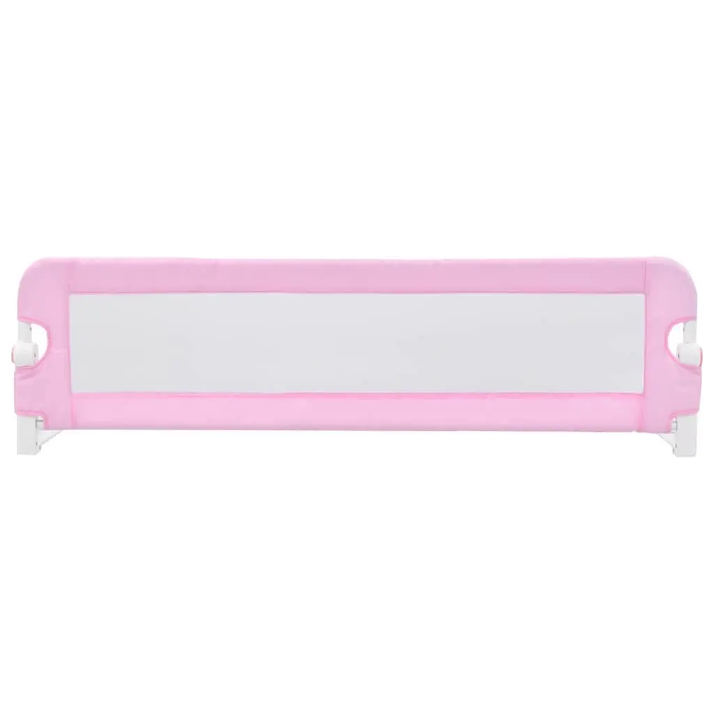 Toddler Bed Rail Foldable Polyester 120x42 cm Pink