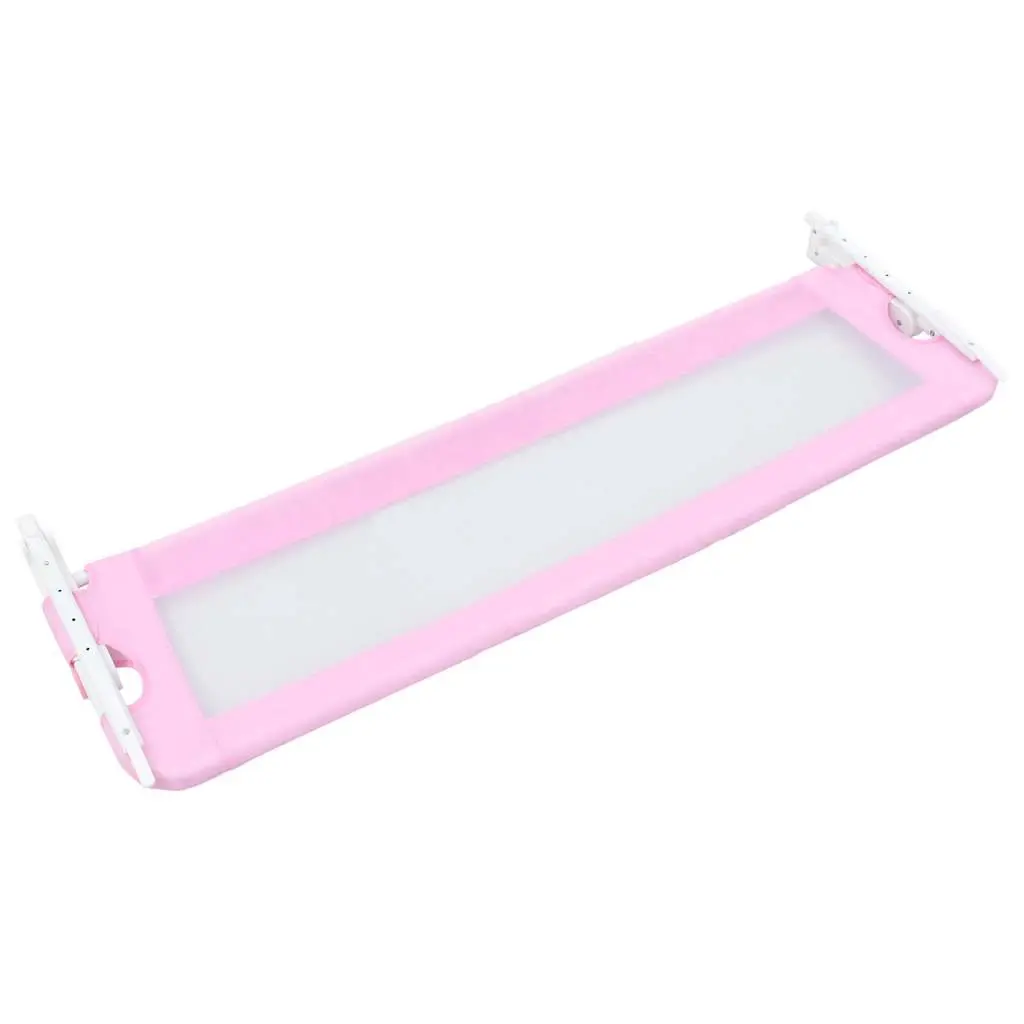 Toddler Bed Rail Foldable Polyester 120x42 cm Pink