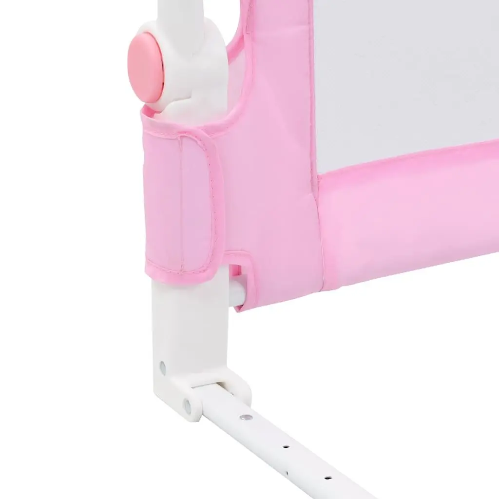 Toddler Bed Rail Foldable Polyester 120x42 cm Pink