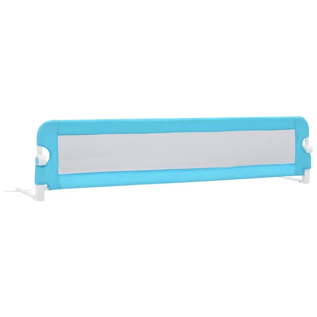 Toddler Bed Rail Foldable Polyester Fabric 180x42 cm Blue