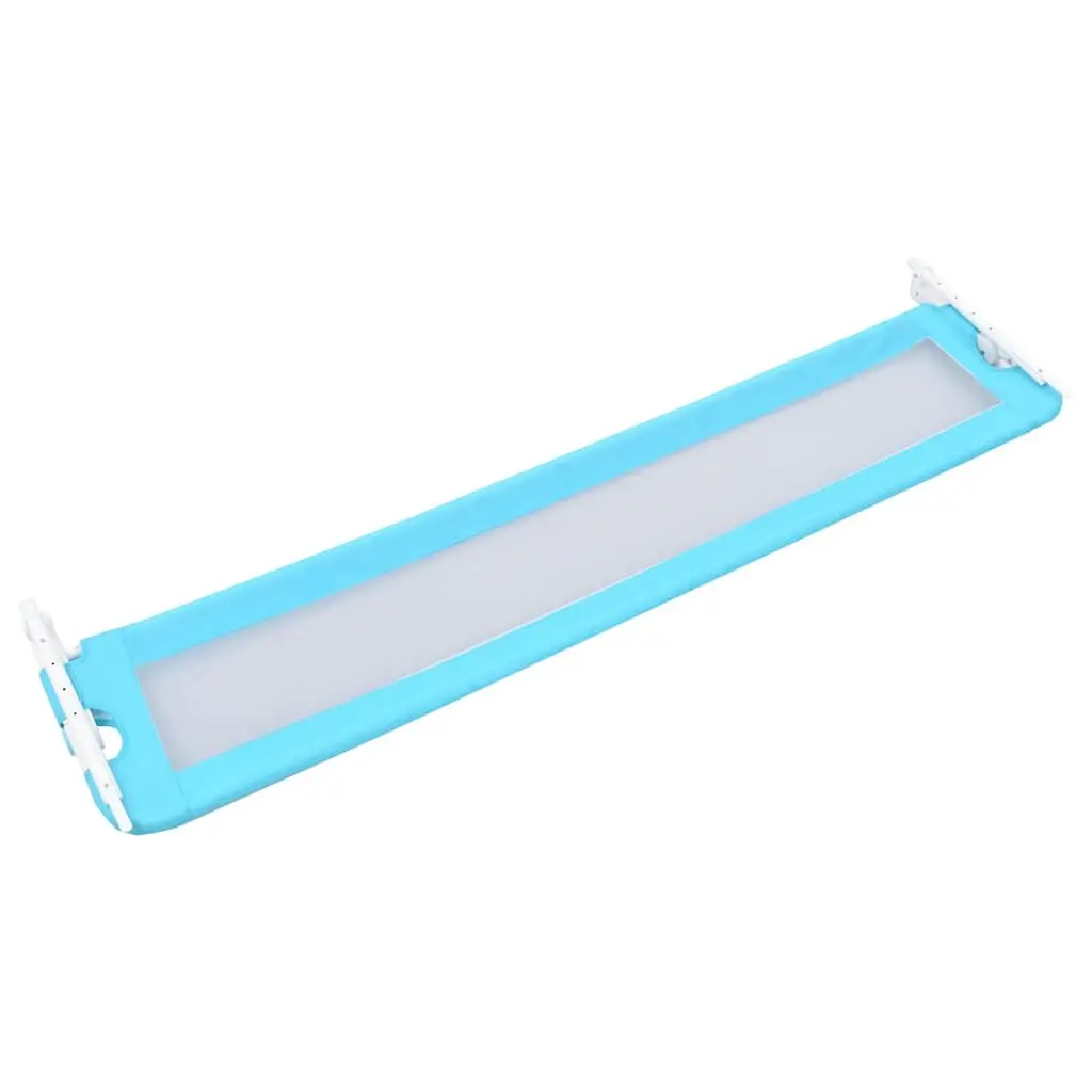 Toddler Bed Rail Foldable Polyester Fabric 180x42 cm Blue