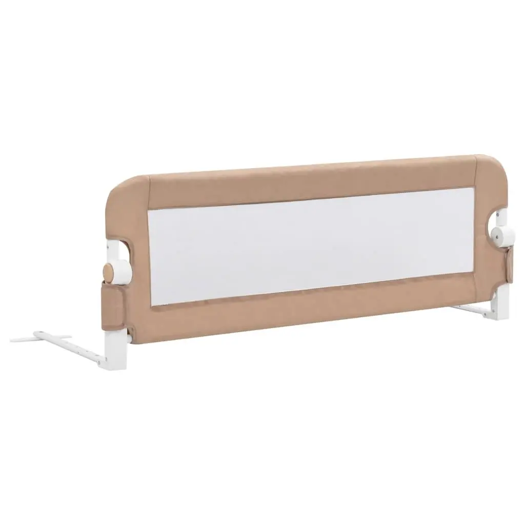 Toddler Bed Guard Rail Foldable Metal 120x42 cm Taupe