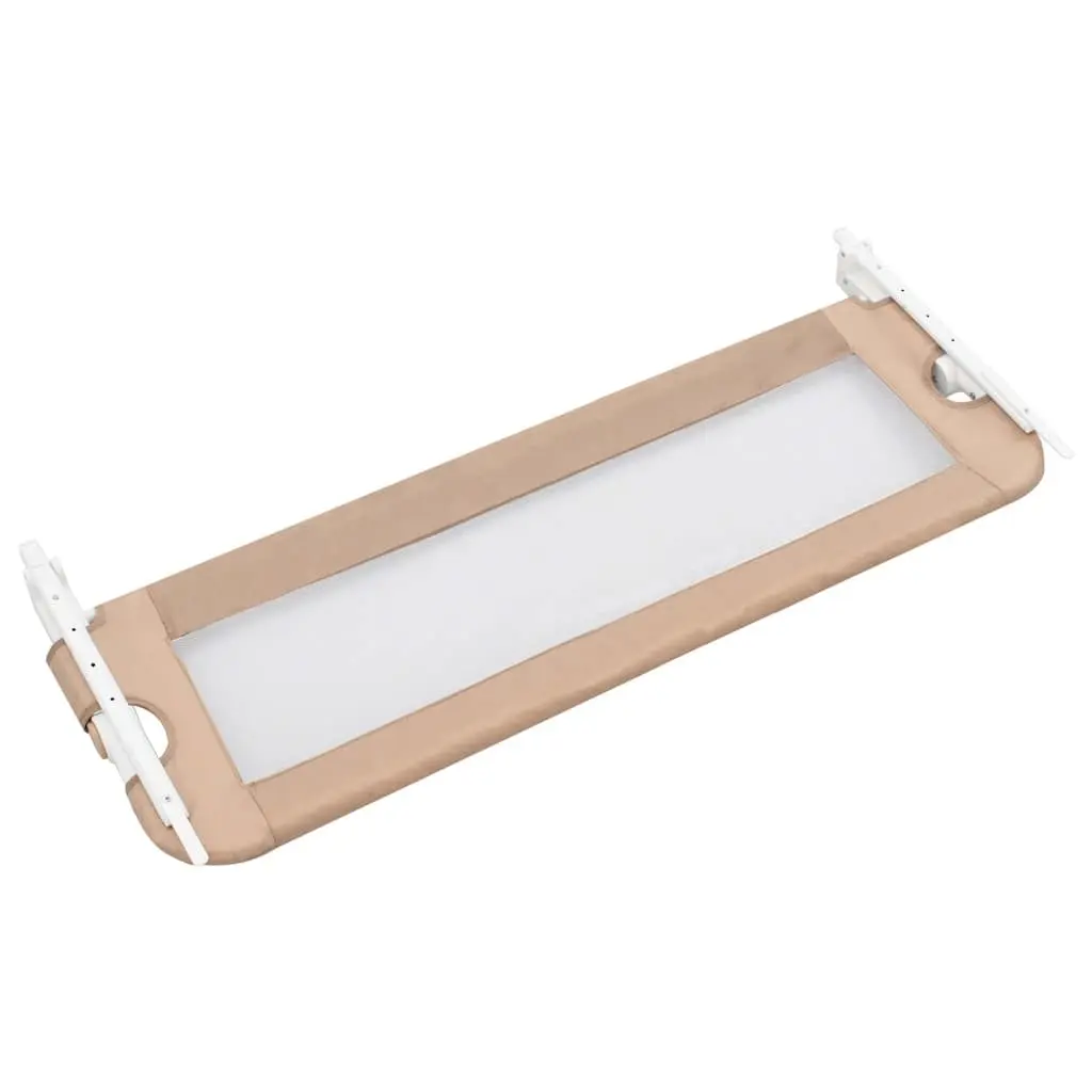 Toddler Bed Guard Rail Foldable Metal 120x42 cm Taupe