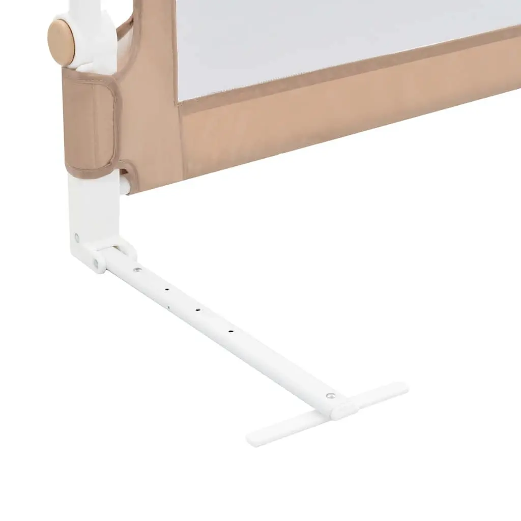 Toddler Bed Guard Rail Foldable Metal 120x42 cm Taupe
