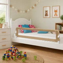 Practical Toddler Bed Rail in Taupe - 180x42cm for Home Use