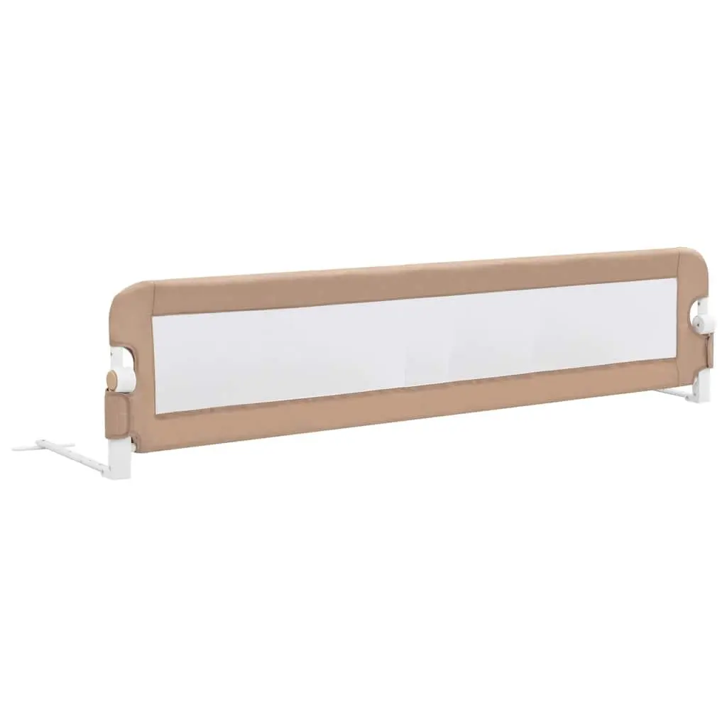 Toddler Bed Rail Foldable Polyester 180x42cm Taupe
