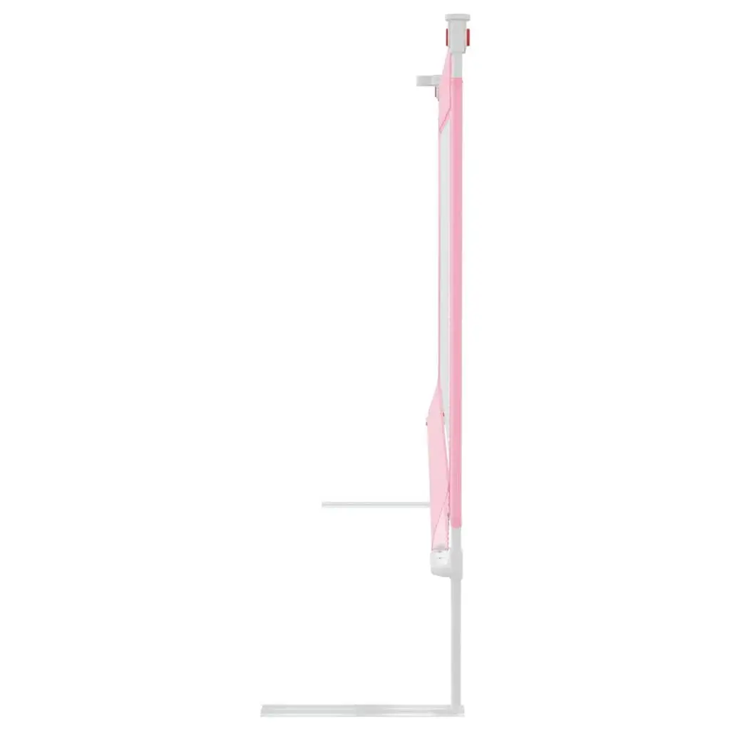 Toddler Bed Rail Washable Polyester Fabric 190x25 cm Pink Metal Tube Construction