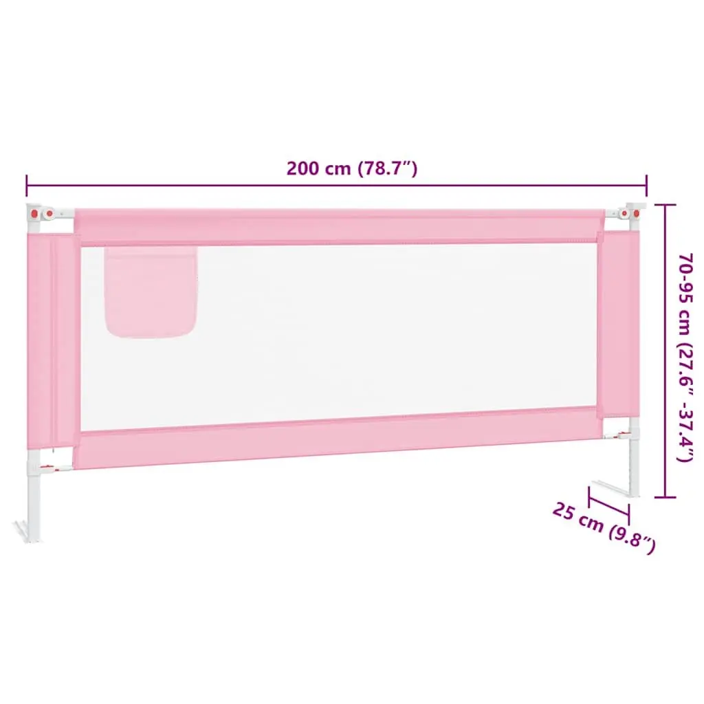 Toddler Bed Rail Fabric 200x25 cm Pink Safety Guard
