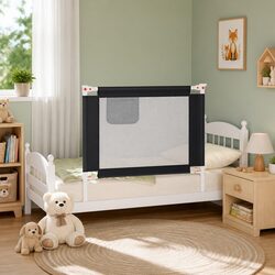 Practical Grey Toddler Bed Rail for Home Safety
