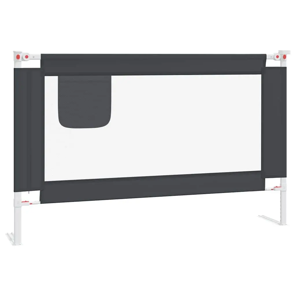 Toddler Bed Rail Metal Fabric Grey 120x25cm Adjustable Height