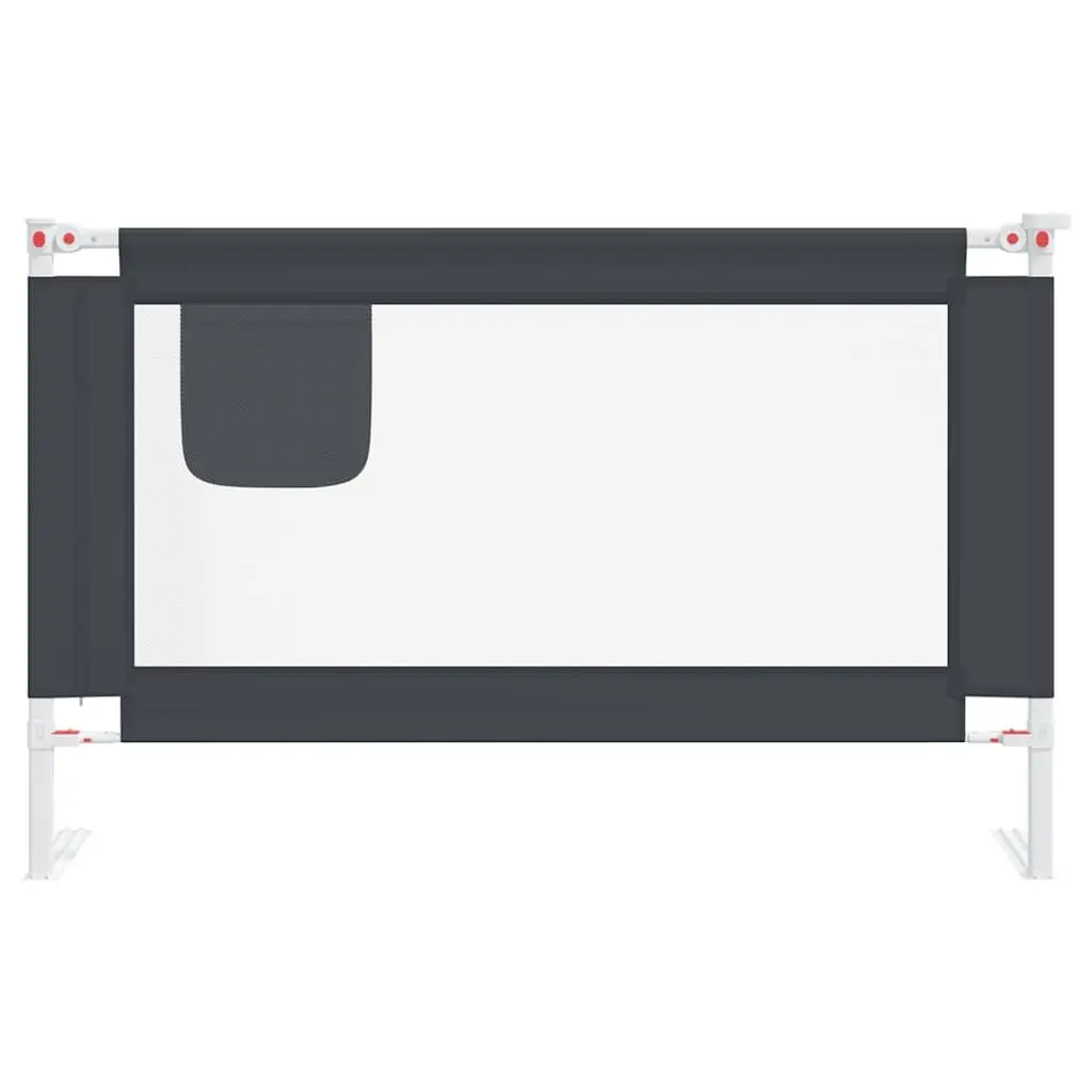 Toddler Bed Rail Metal Fabric Grey 120x25cm Adjustable Height