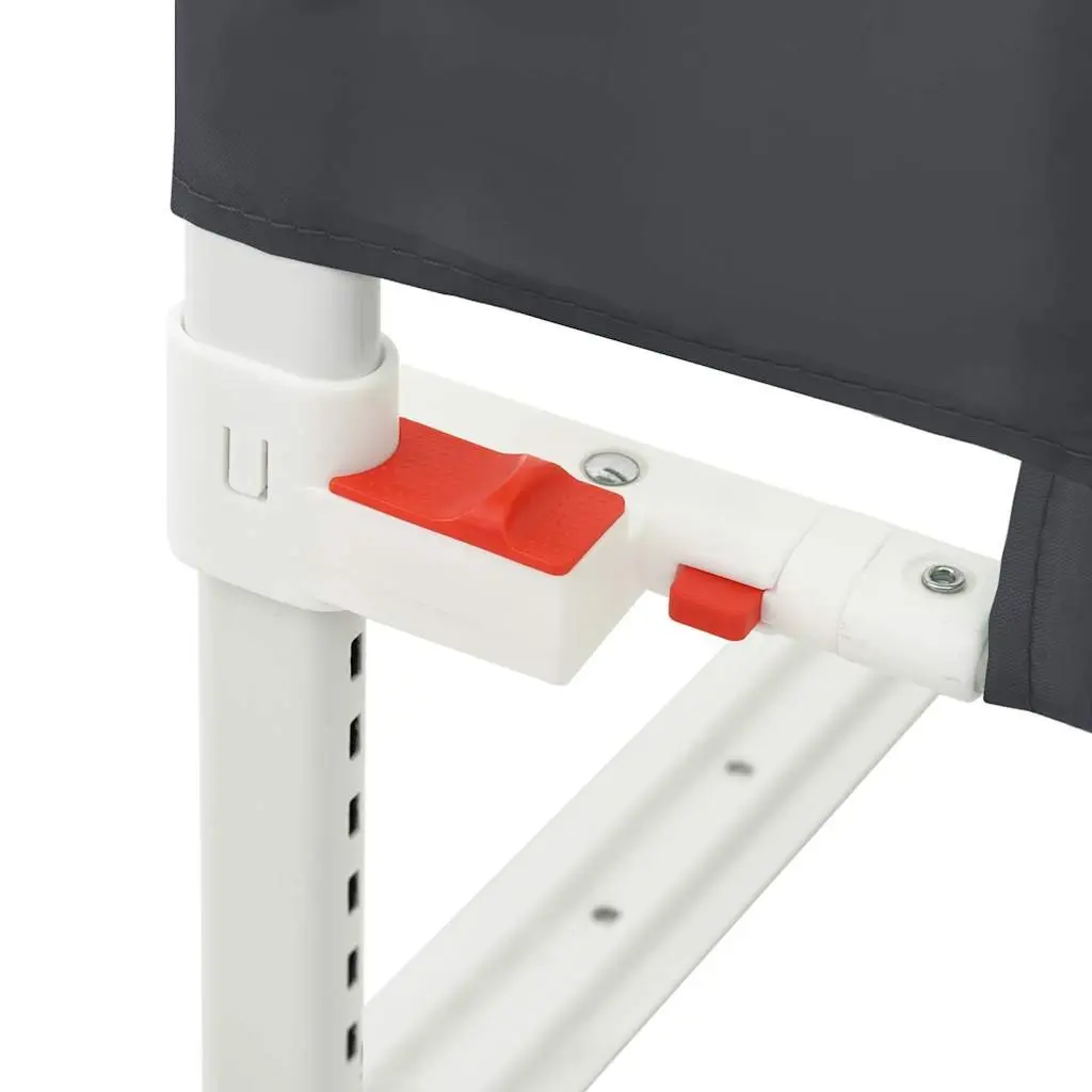 Toddler Bed Rail Metal Fabric Grey 120x25cm Adjustable Height