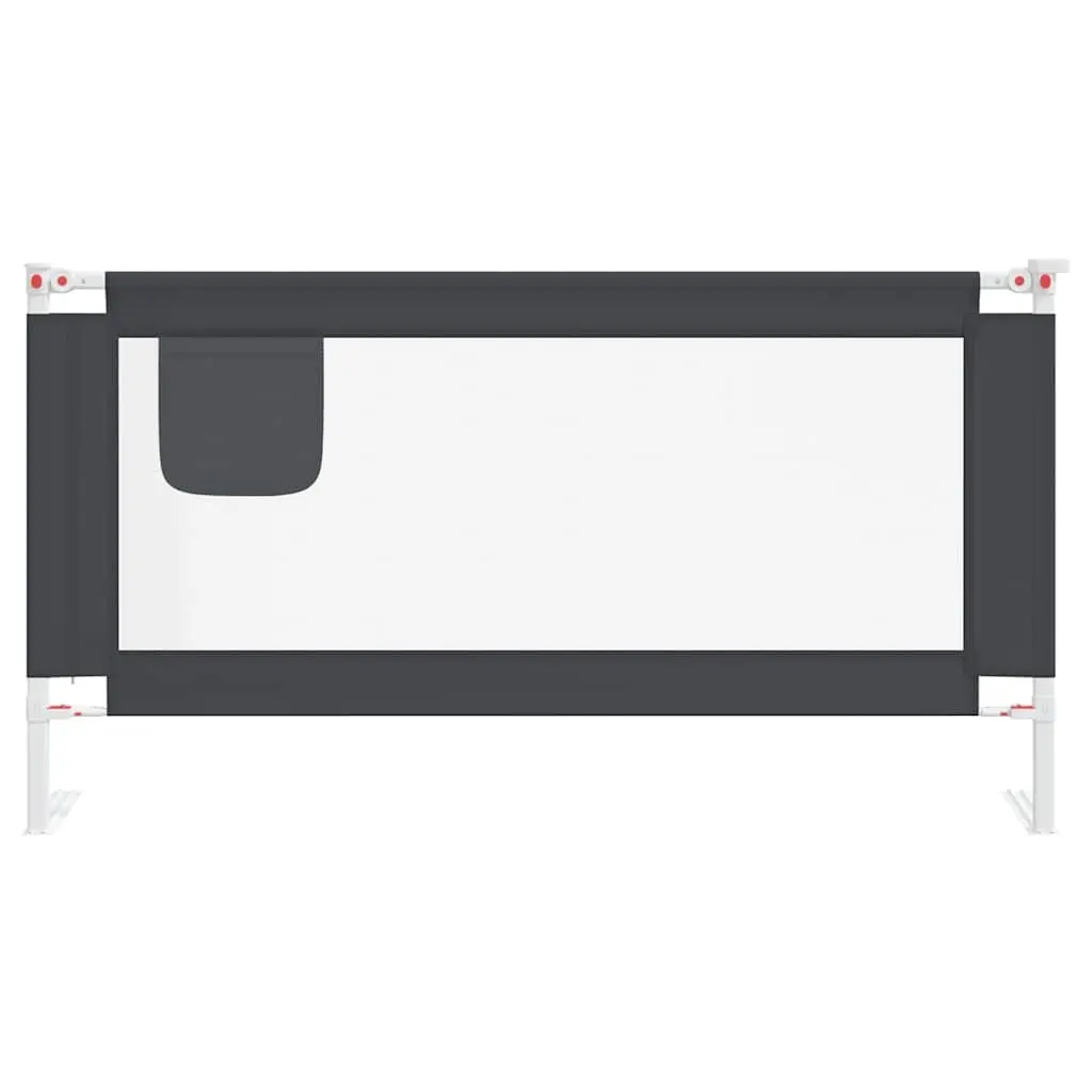Toddler Bed Rail Adjustable Height 160x25cm Grey Polyester Fabric Metal Tube