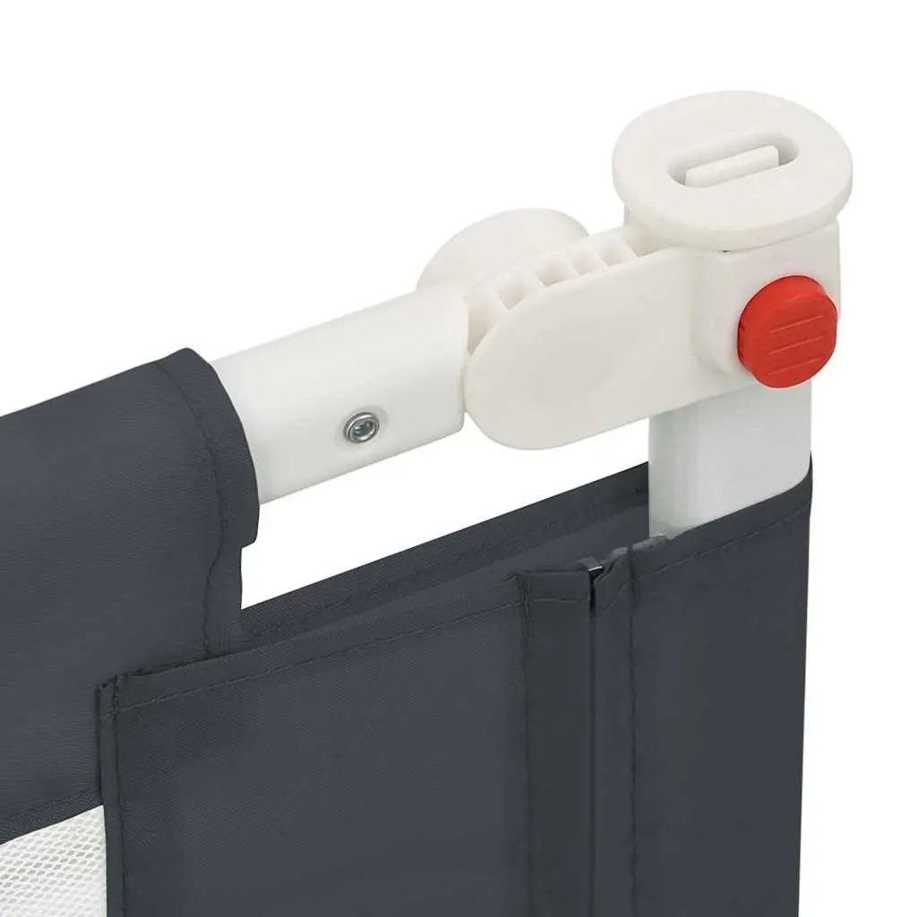 Toddler Bed Rail Adjustable Height 160x25cm Grey Polyester Fabric Metal Tube