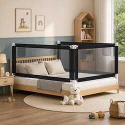 Practical Toddler Bed Rail for Safe Sleep in Dark Grey
