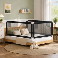 Functional Toddler Bed Safety Rail - Grey 200x25 cm