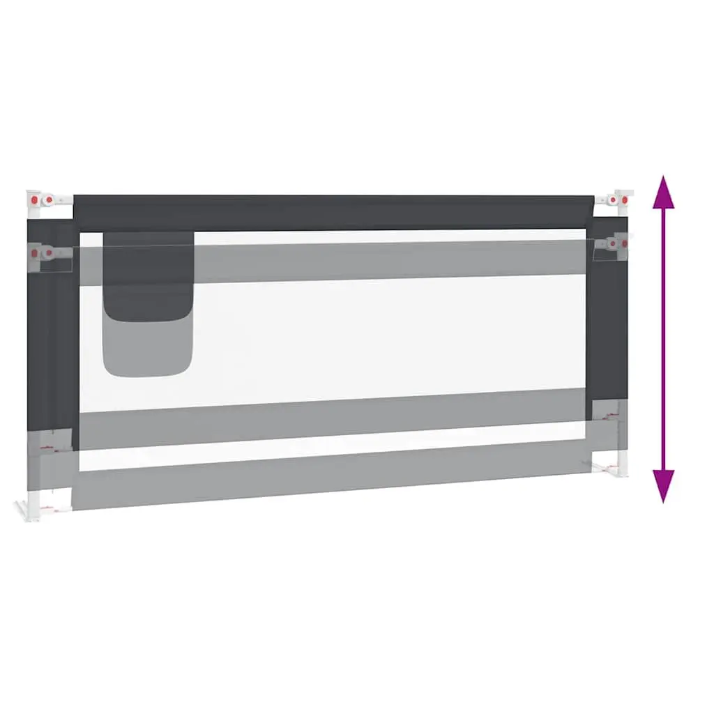 Toddler Bed Guard Rail Adjustable Height Grey 200x25cm Safety Protection