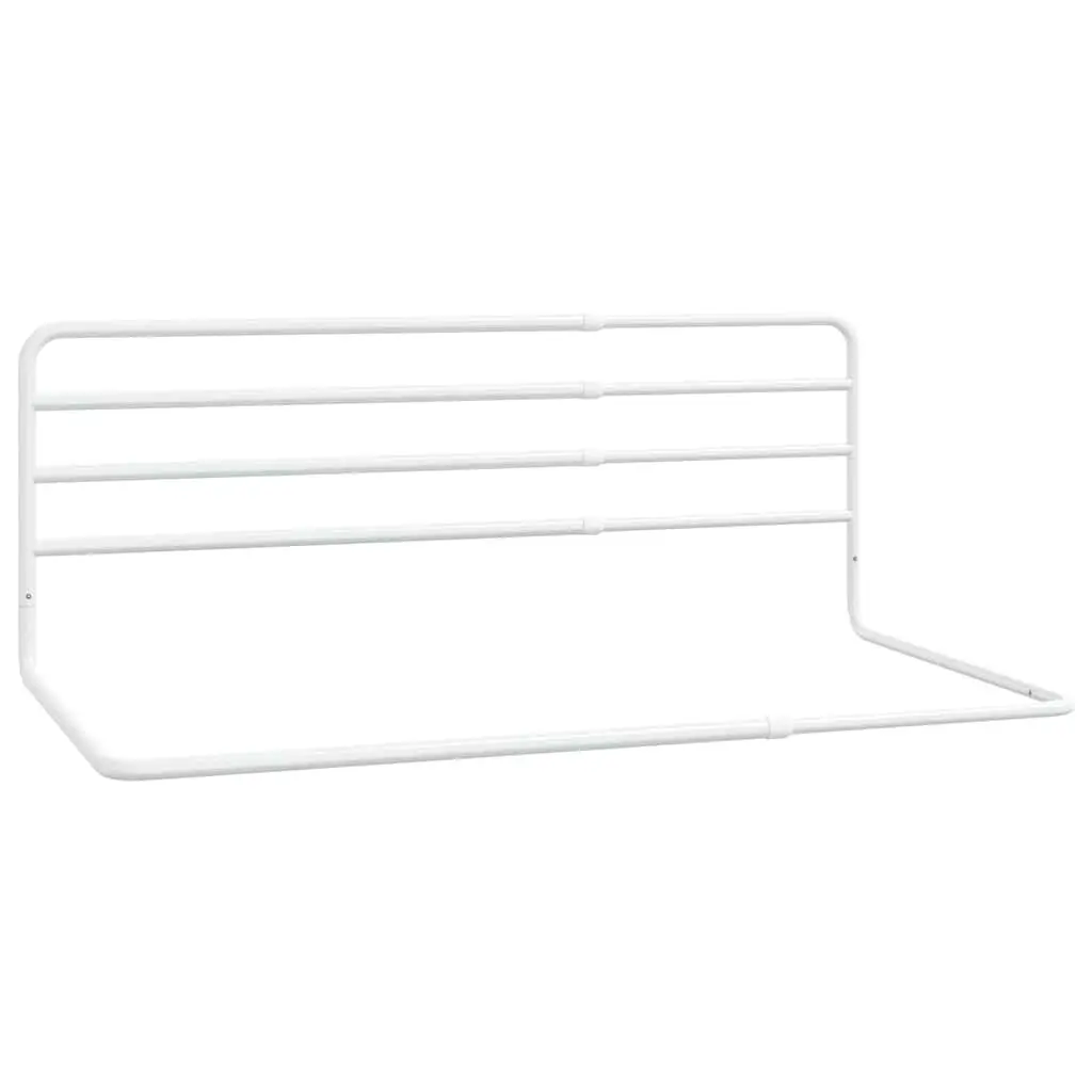 Toddler Bed Rail Iron Adjustable Width 76-137cm White Safety Guard