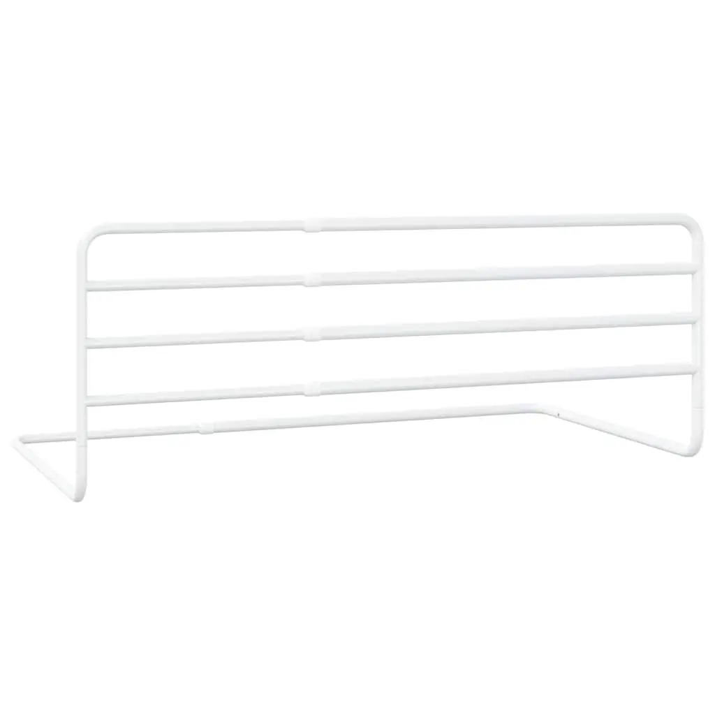 Toddler Bed Rail Iron Adjustable Width 76-137cm White Safety Guard