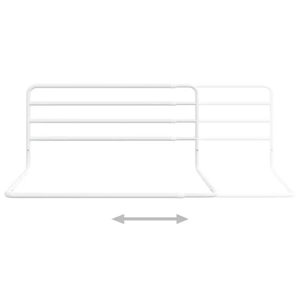 Toddler Bed Rail Iron Adjustable Width 76-137cm White Safety Guard