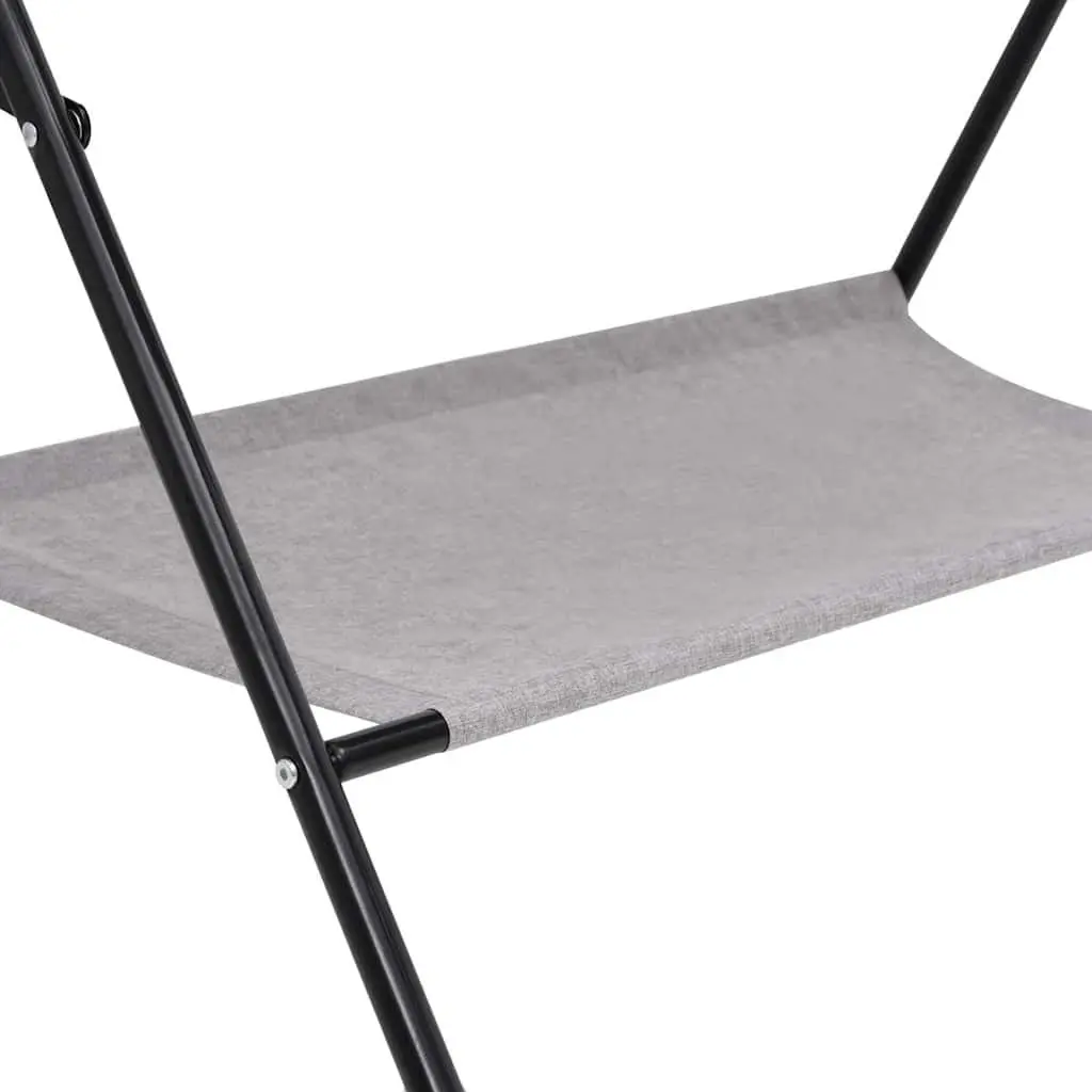 Baby Changing Table Foldable Iron Frame Light Grey with Diaper Tray and Storage Compartments