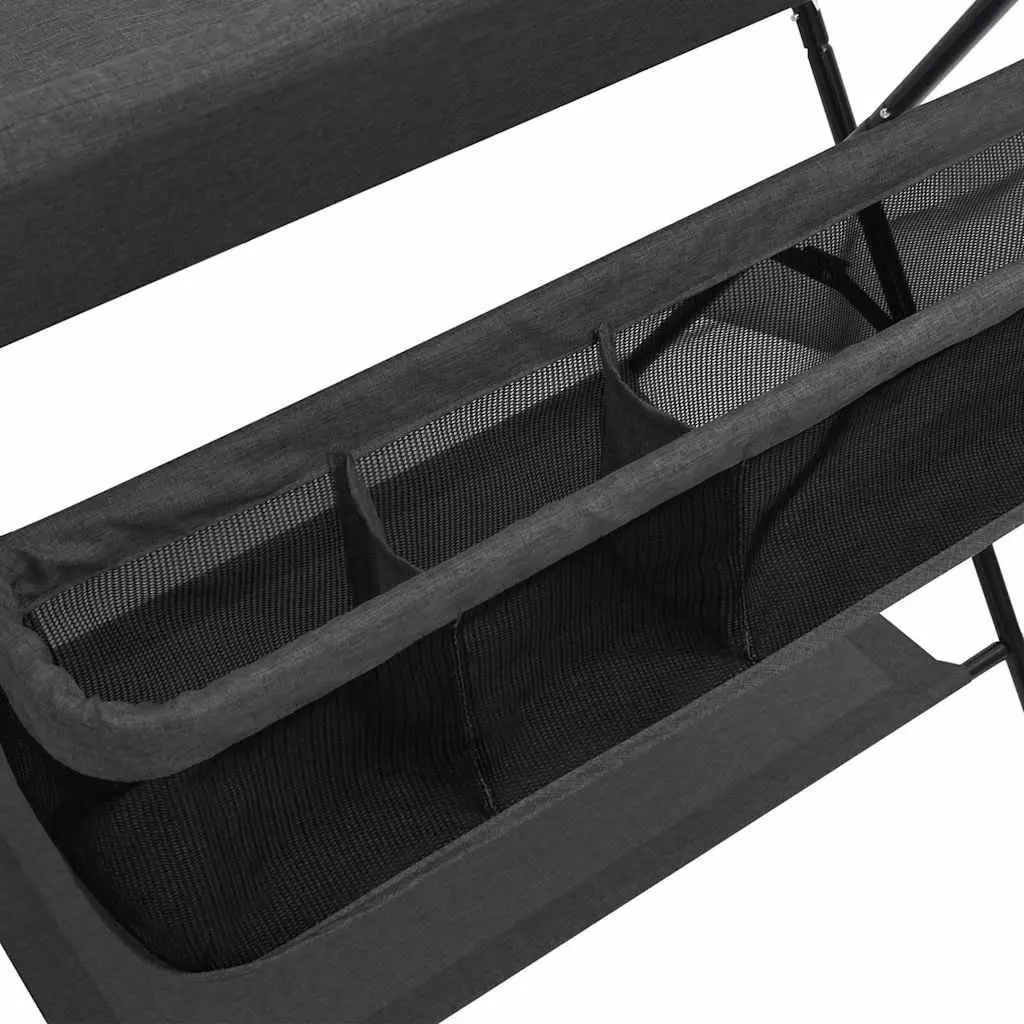 Foldable Changing Table Anthracite with Storage Compartments Baby Size