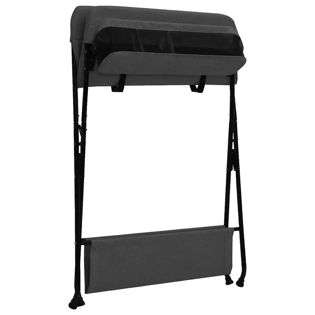Foldable Changing Table Anthracite with Storage Compartments Baby Size