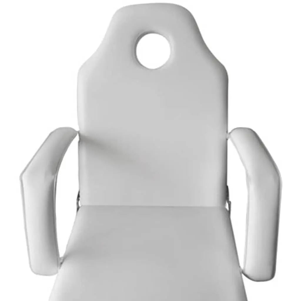 Portable Facial Treatment Chair Faux Leather White 185 x 78 x 76 cm