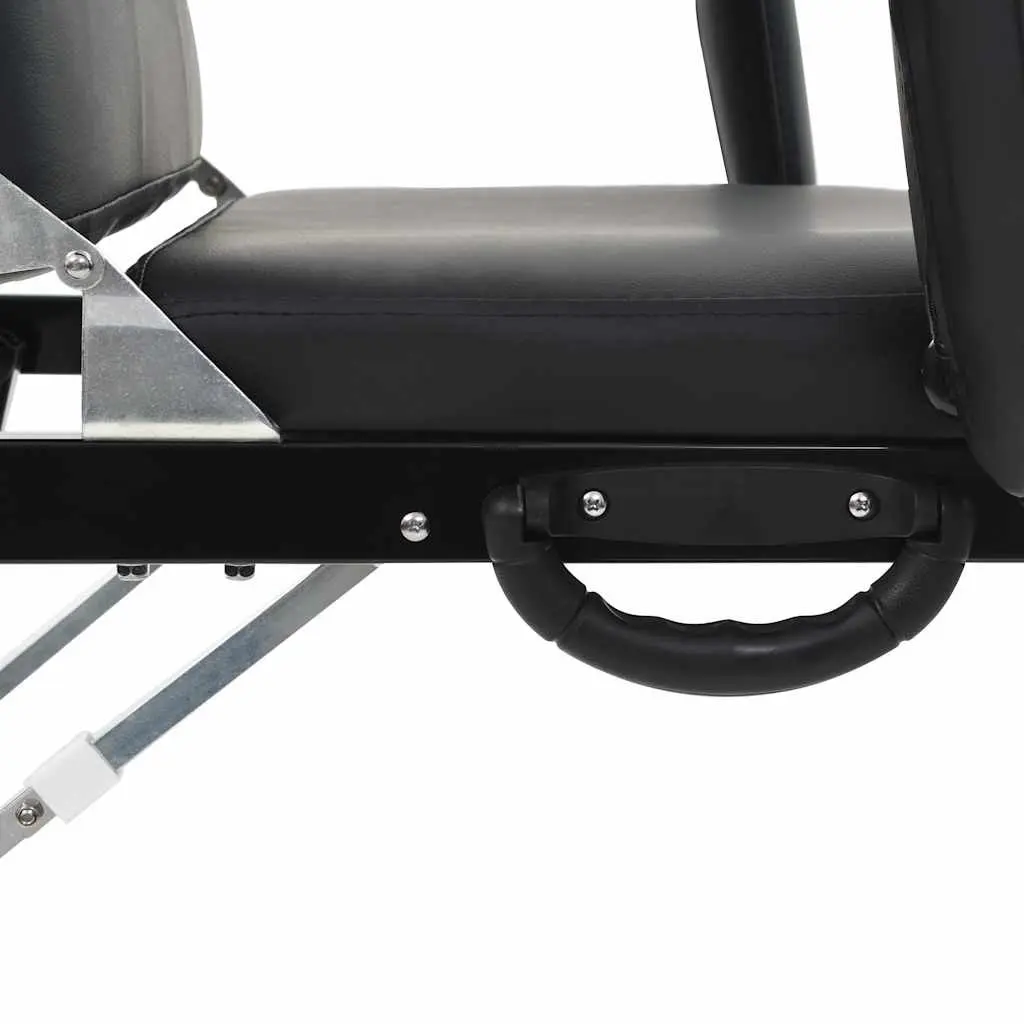 Facial Treatment Chair Faux Leather Portable Massage Bed Black Steel and Wood 185 x 78 x 76 cm