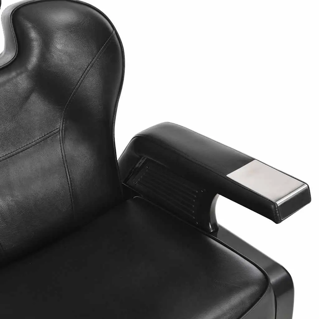 Barber Chair Faux Leather Adjustable Headrest Footrest Black 72 x 68 x 98 cm