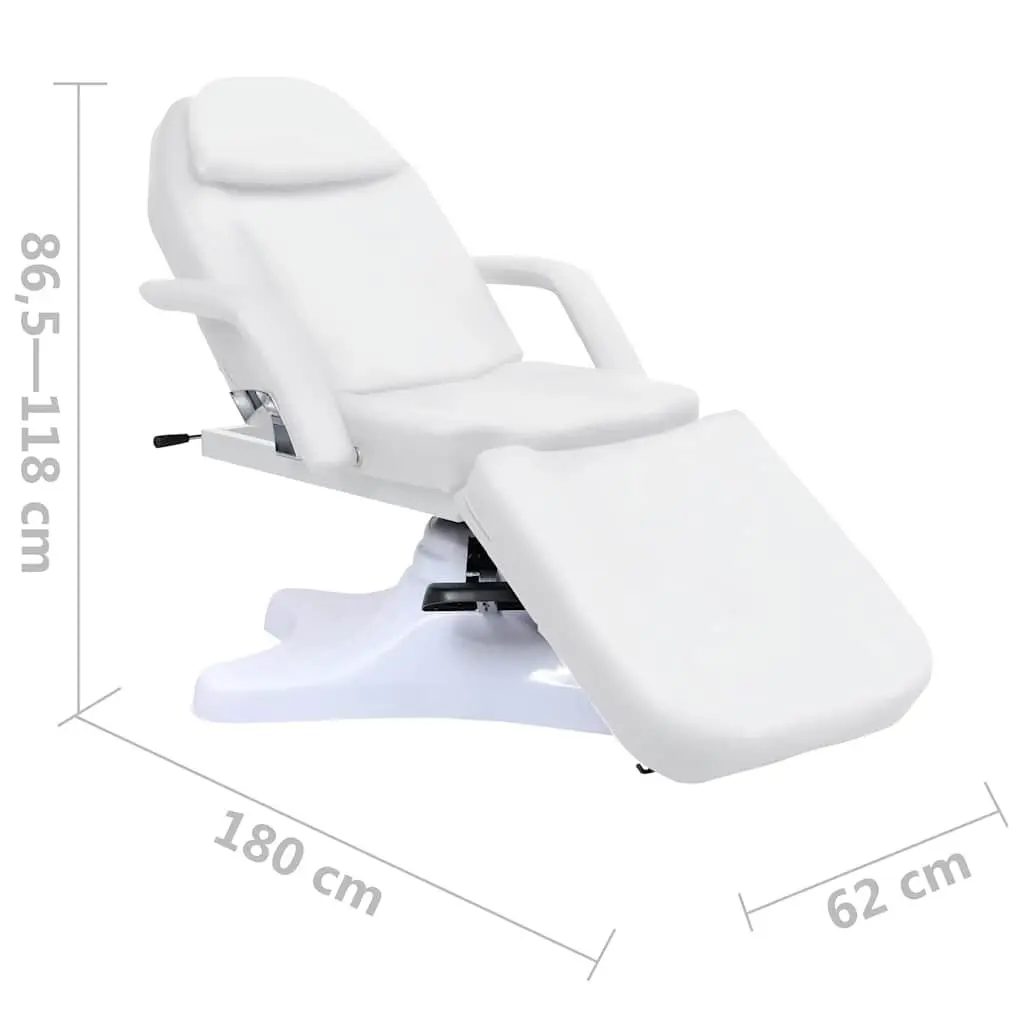 Massage Table Adjustable Height 180x62cm White