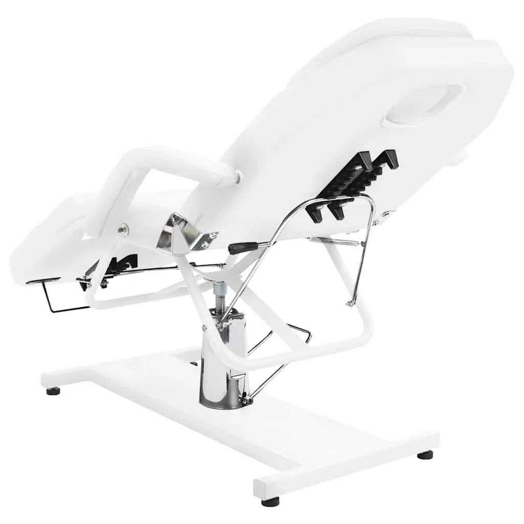 Massage Table Adjustable 180x62cm White PVC Cushions Iron Base