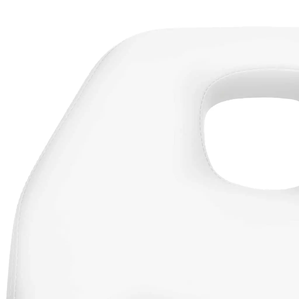 Massage Table Adjustable 180x62cm White PVC Cushions Iron Base