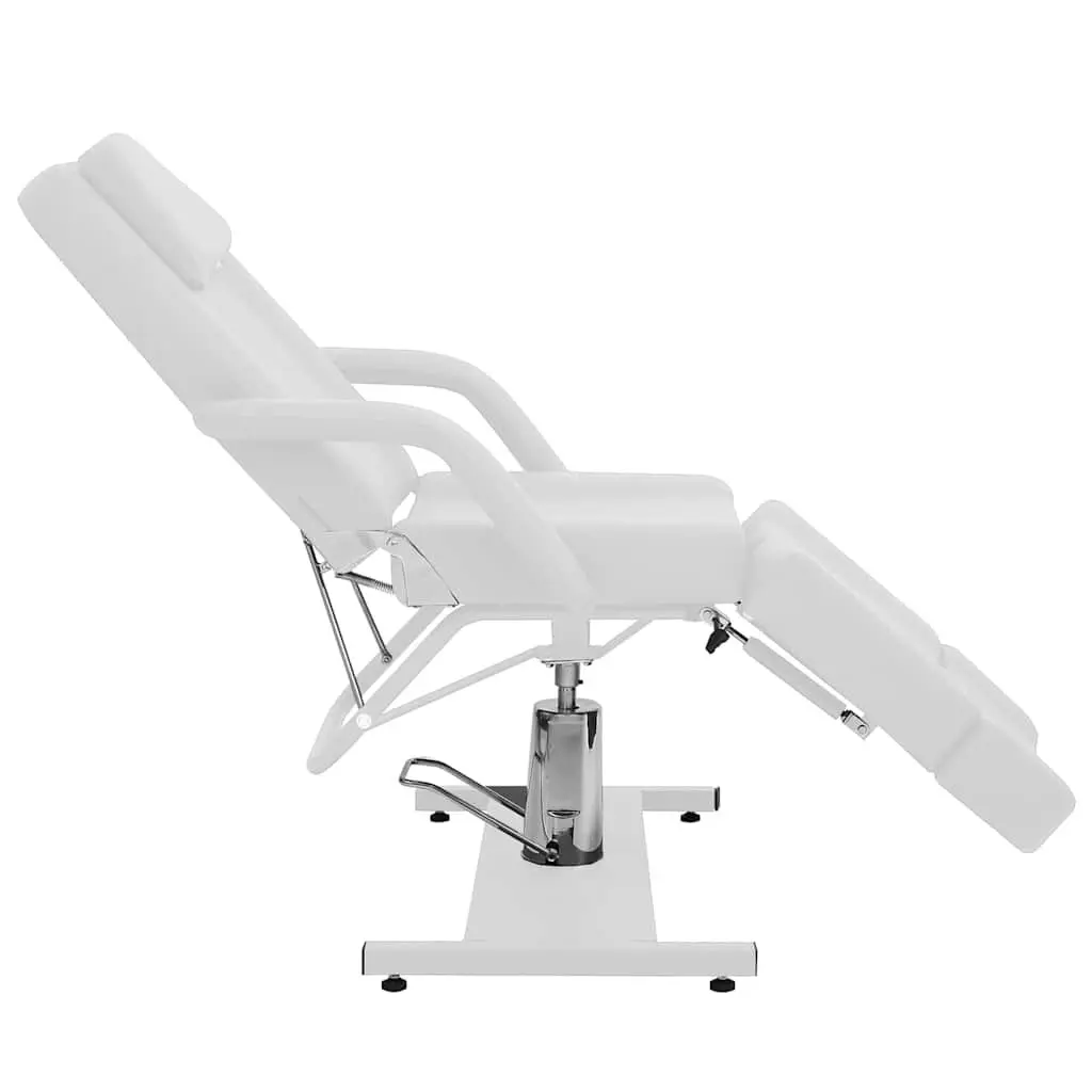 Beauty Treatment Chair Faux Leather Adjustable 180 x 62 x 78 cm White