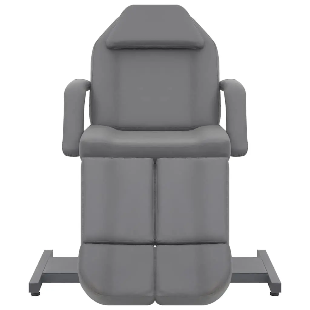 Beauty Treatment Chair Grey Faux Leather Adjustable Backrest for Salon Massage Tattoo Spa