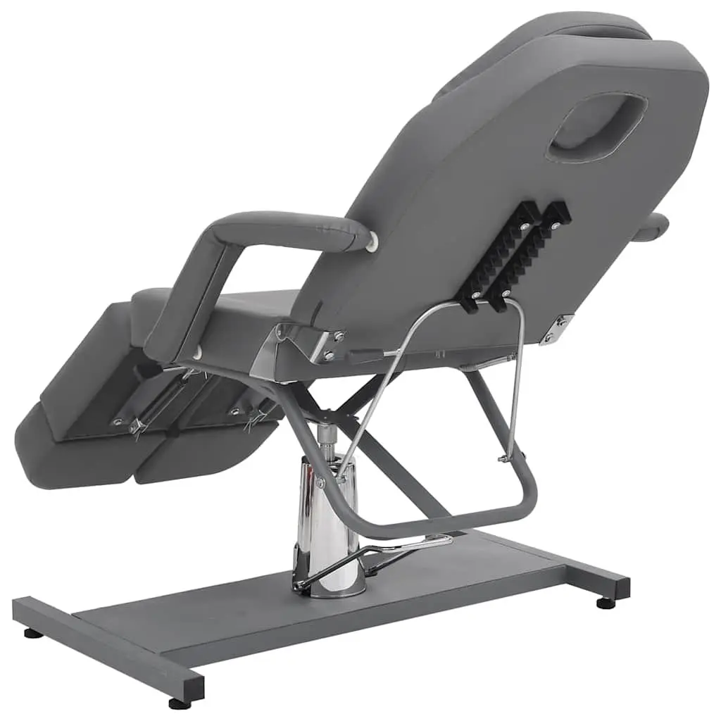 Beauty Treatment Chair Grey Faux Leather Adjustable Backrest for Salon Massage Tattoo Spa