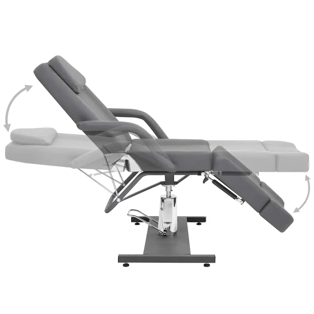 Beauty Treatment Chair Grey Faux Leather Adjustable Backrest for Salon Massage Tattoo Spa