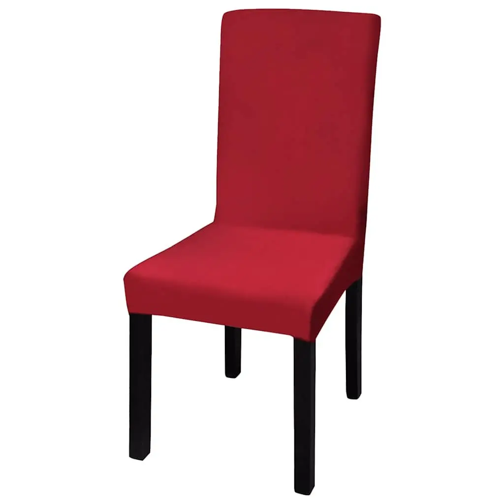 Chair Covers Stretch Slipcover Set 6 Piece Bordeaux Red Soft Wrinkle Resistant Universal Fit