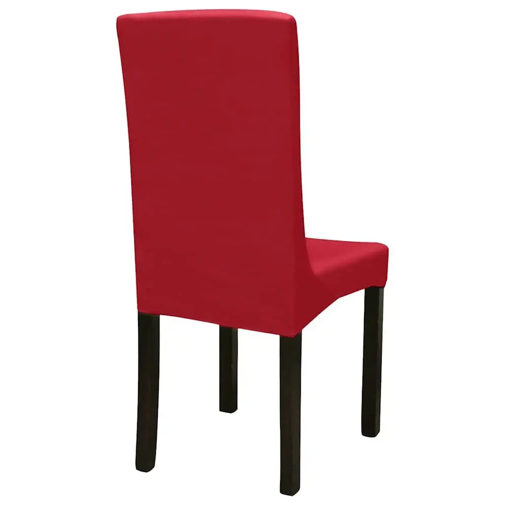Chair Covers Stretch Slipcover Set 6 Piece Bordeaux Red Soft Wrinkle Resistant Universal Fit