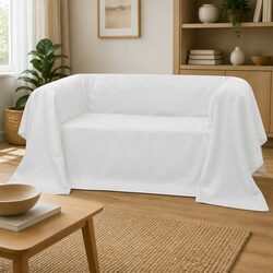 suede Couch Slipcover Cream 210 x 280 cm Furniture Protector Sofa Cover